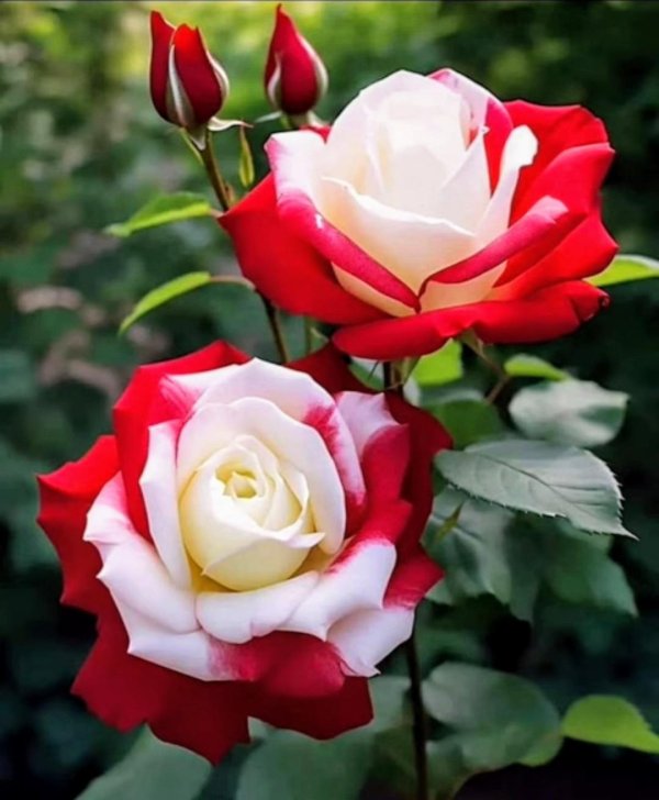 red and white roses