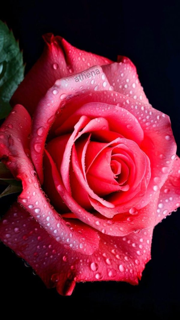роза с каплями росы