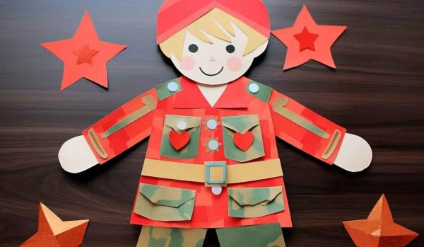 поделка солдат из картона