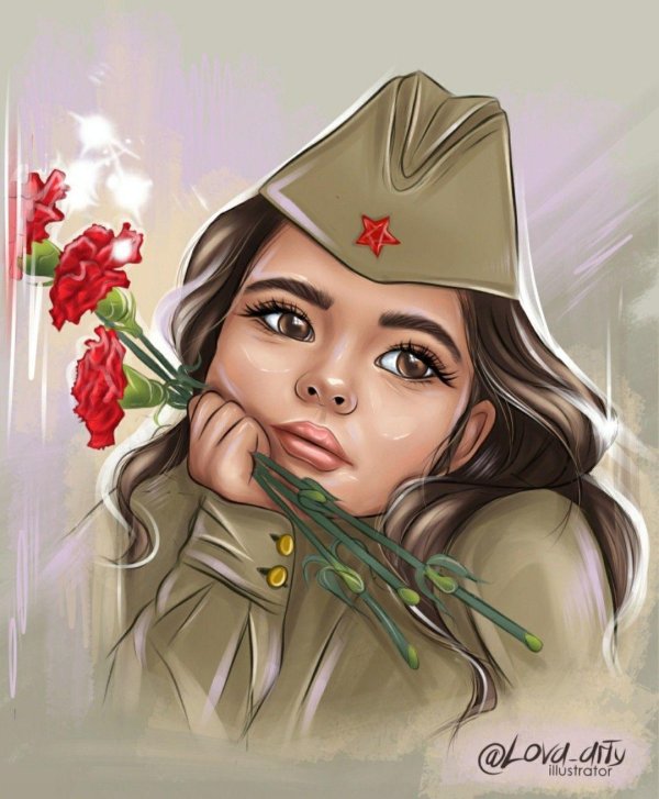 девушка февраль рисунок