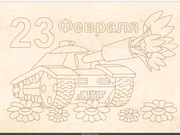 танк выжигание по дереву