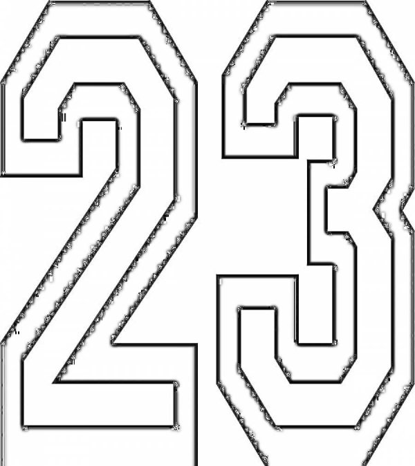 раскраска цифры 23