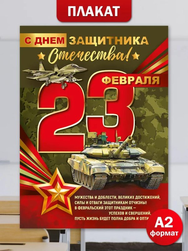 плакат 23 февраля
