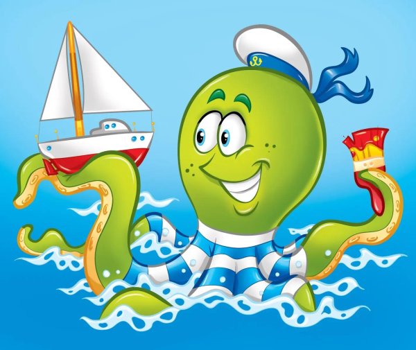 мультяшный осьминог