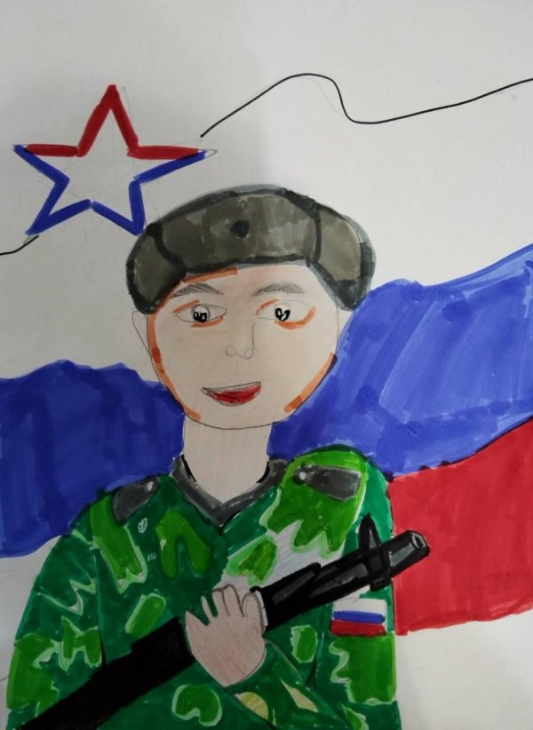 На 23 февраля красками