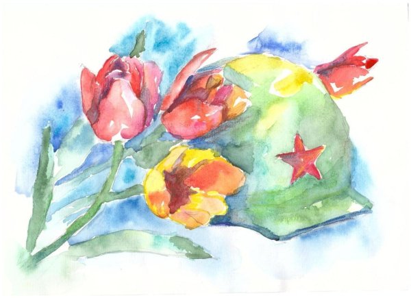 На 23 февраля красками