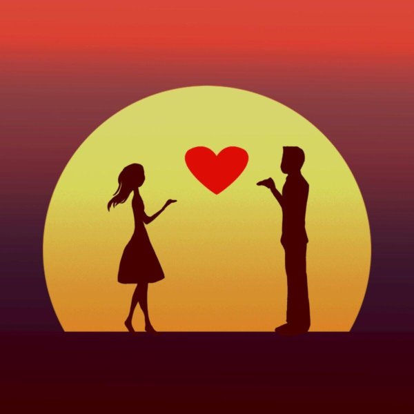 влюбленные силуэт