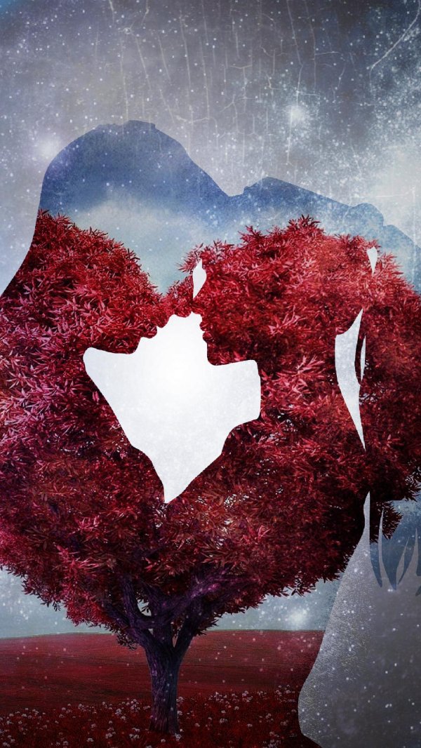 дерево в виде сердца