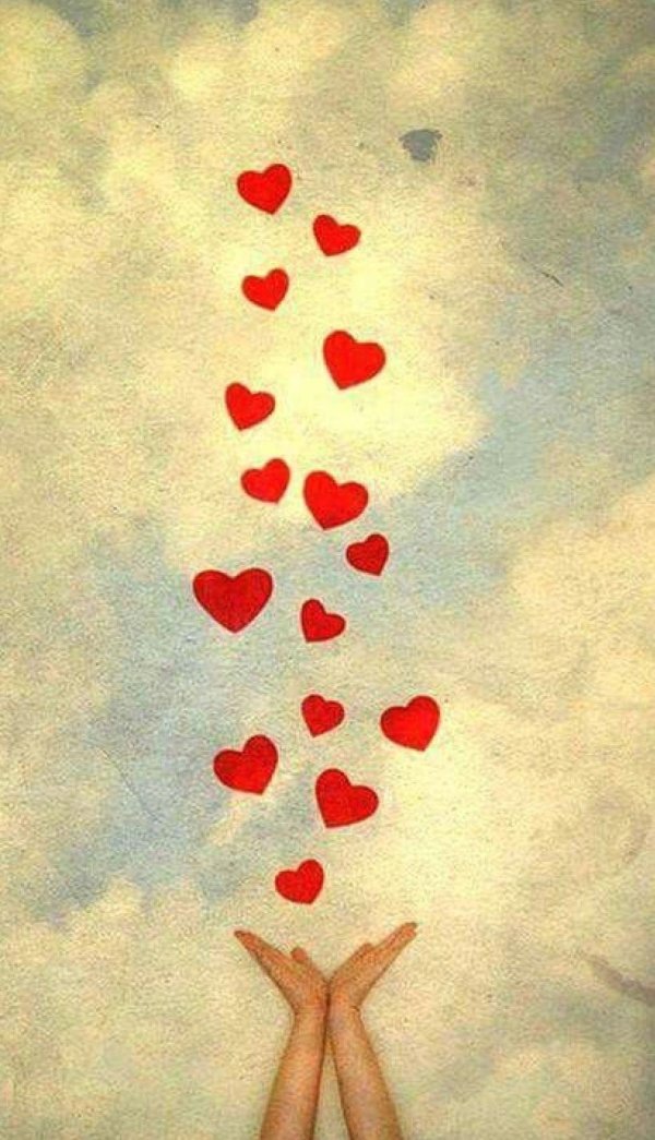 падающие сердечки