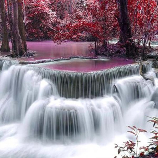 розовый водопад