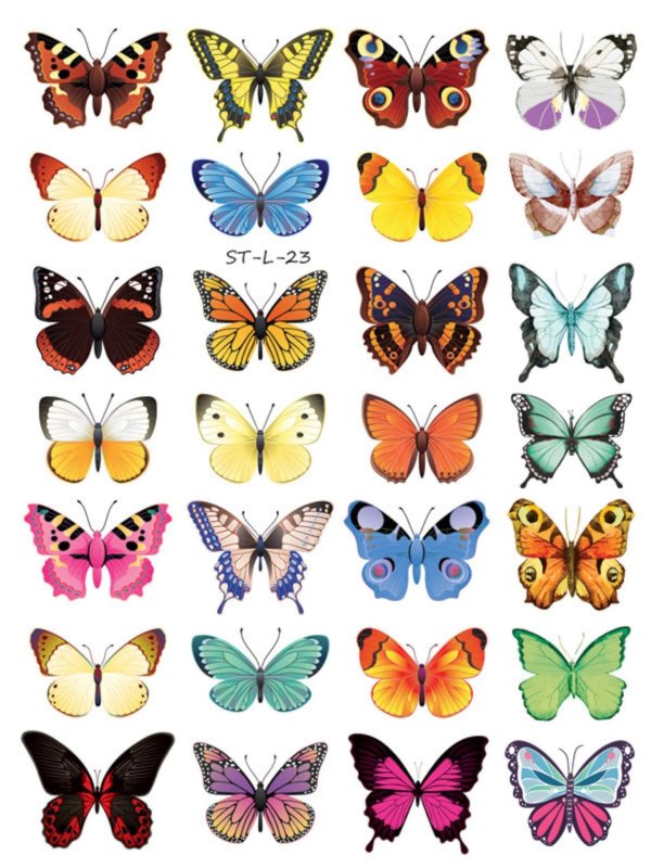 бабочки для печати на вафельной бумаге