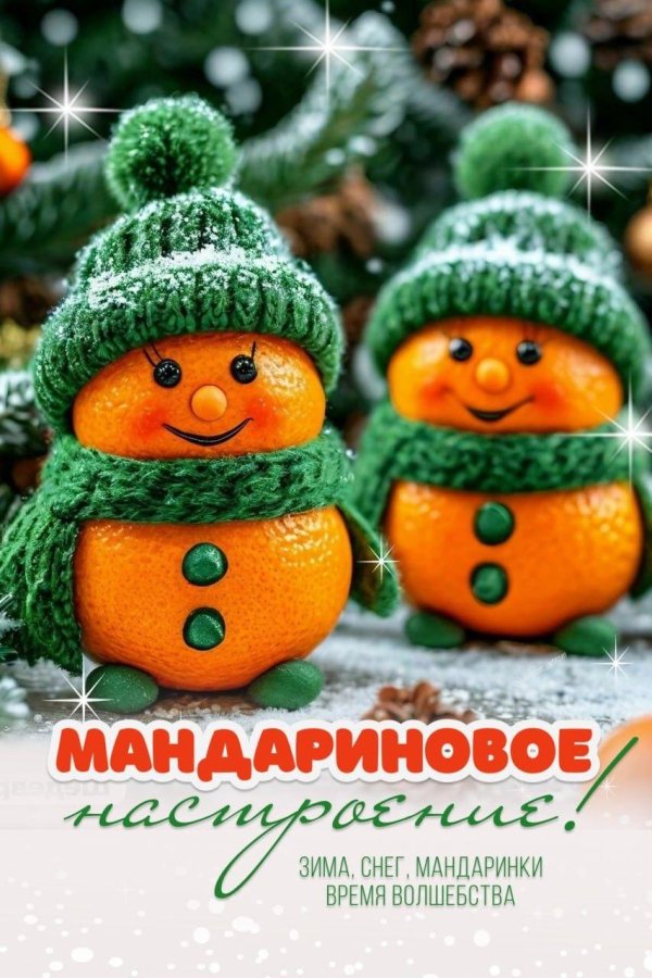 снеговик из мандаринов