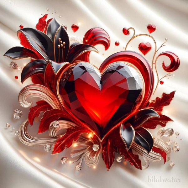 сердца красные