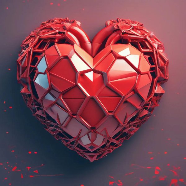 сердца с гранями