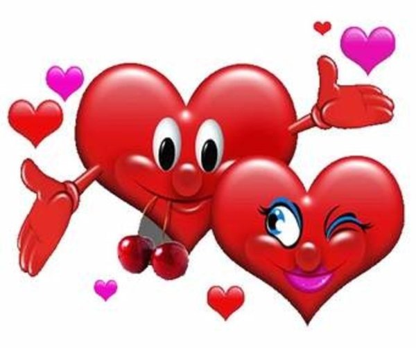 открытки с сердечками и поцелуями