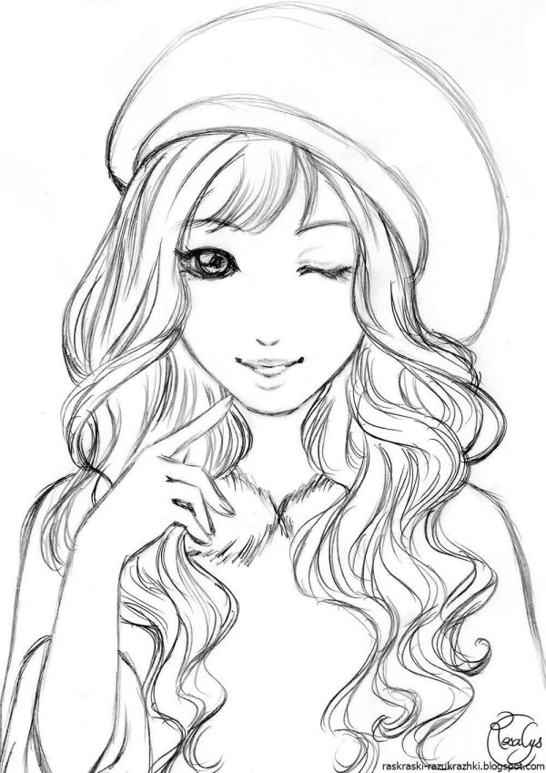 девушки раскраска