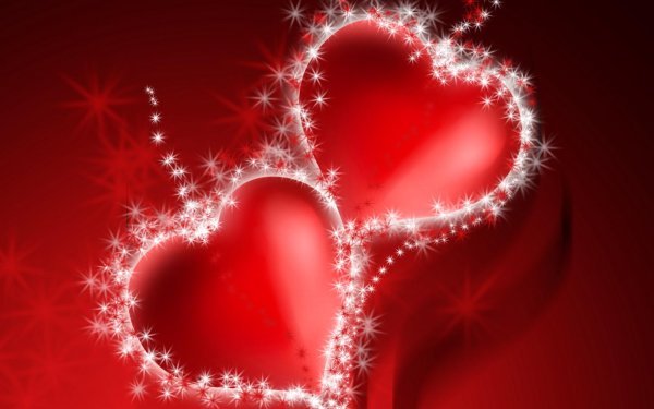 открытка сердечки