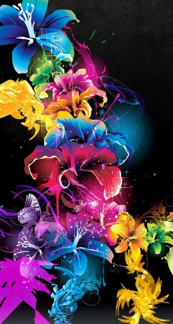 красочные цветы