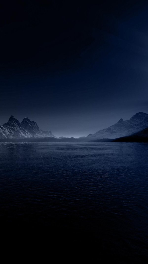 горы озеро ночь