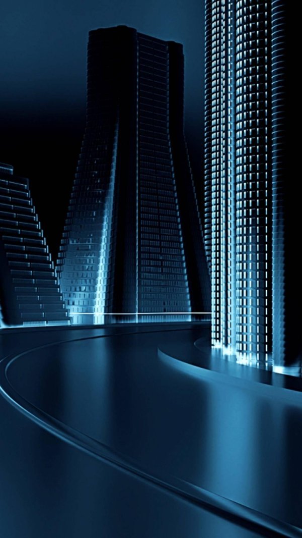 ночной город небоскребы