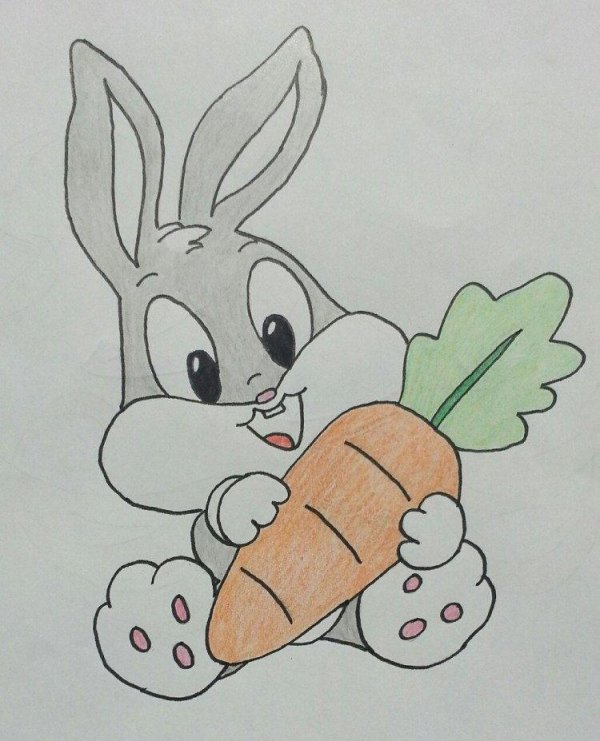 зайка рисунок легкий