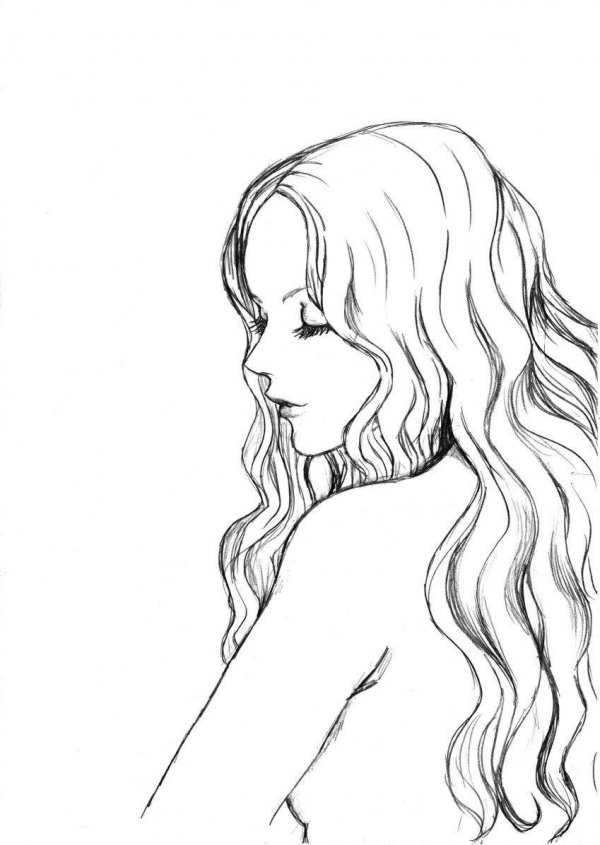 рисунок девочек карандашом