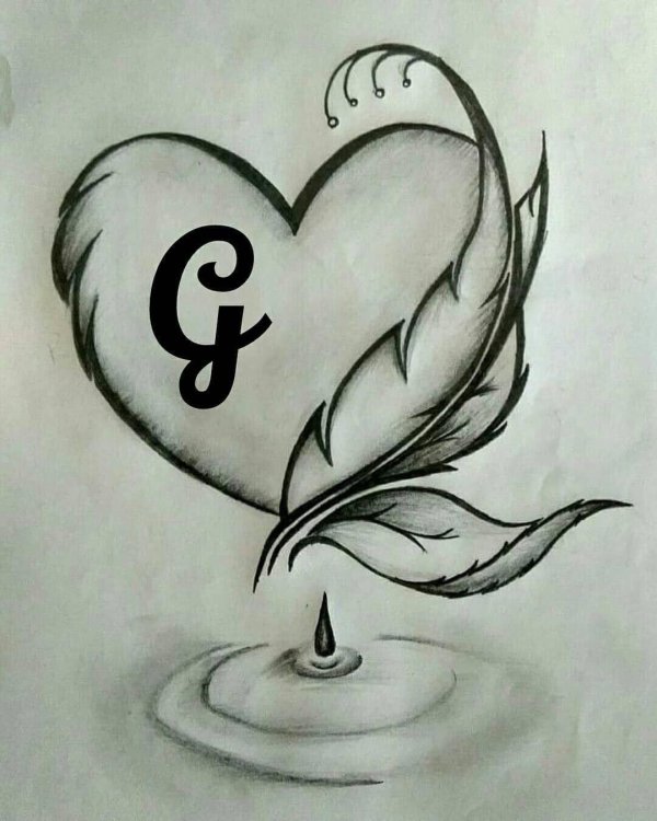 сердце простым карандашом