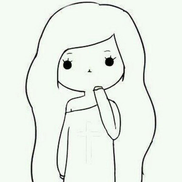 девочка рисунок для срисовки