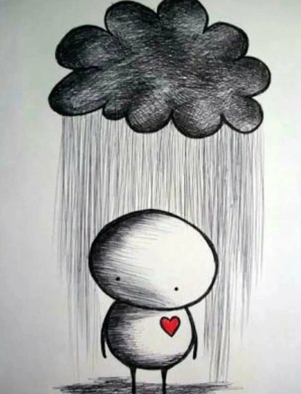 легкие грустные рисунки