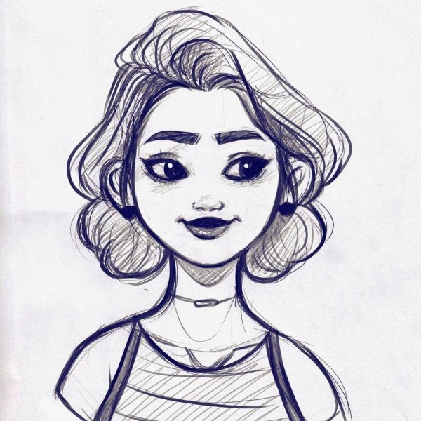 девочка рисунок для срисовки