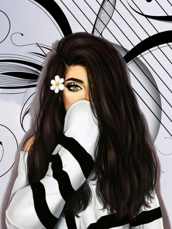 мультяшная брюнетка