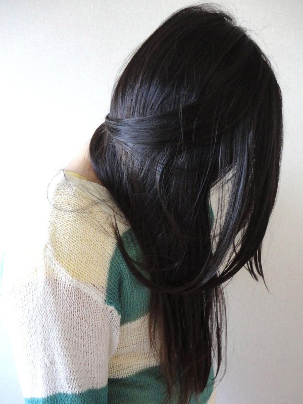 каскад на черные волосы