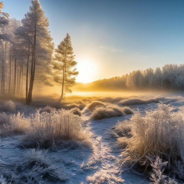 зимний пейзаж красивый