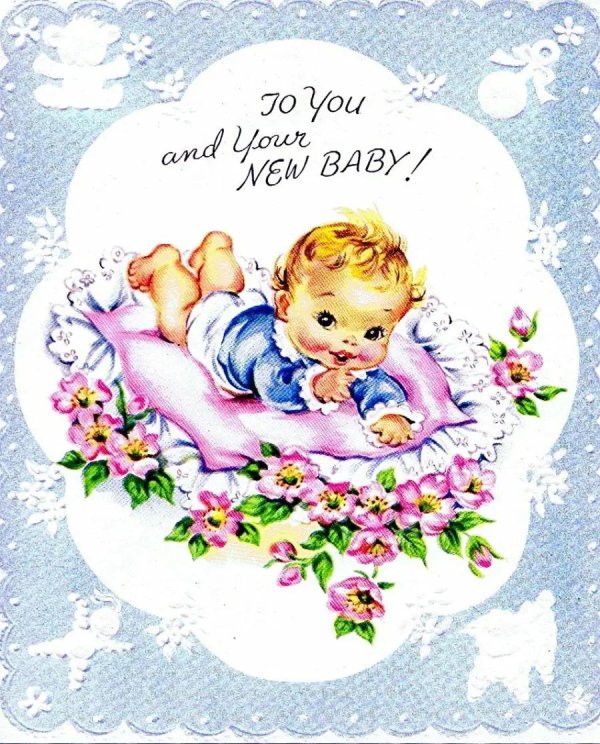 открытка с новорожденным