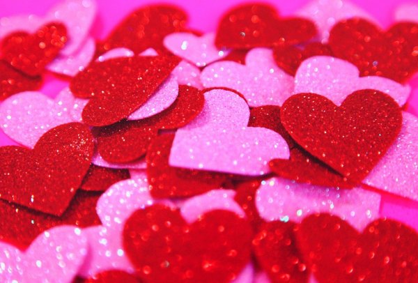 блестящие сердечки