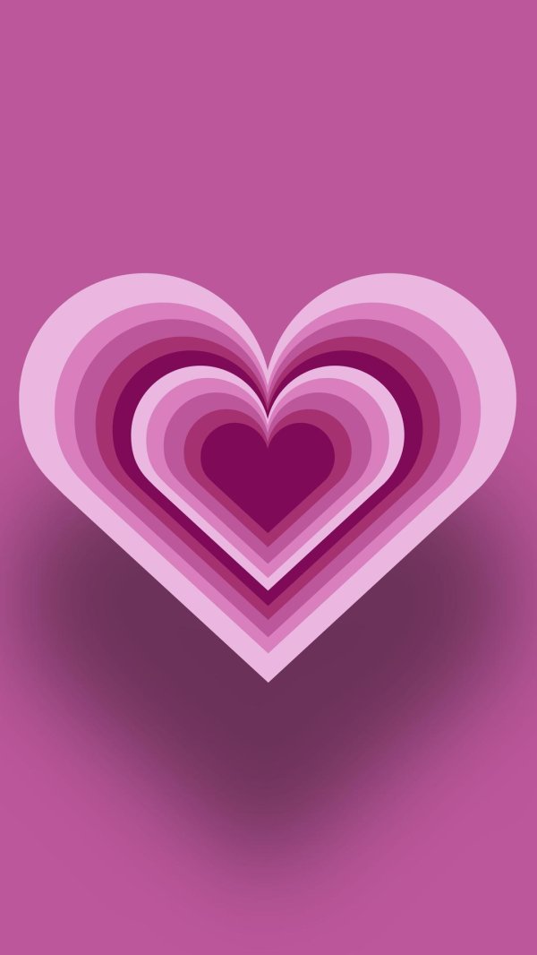 розовое сердце