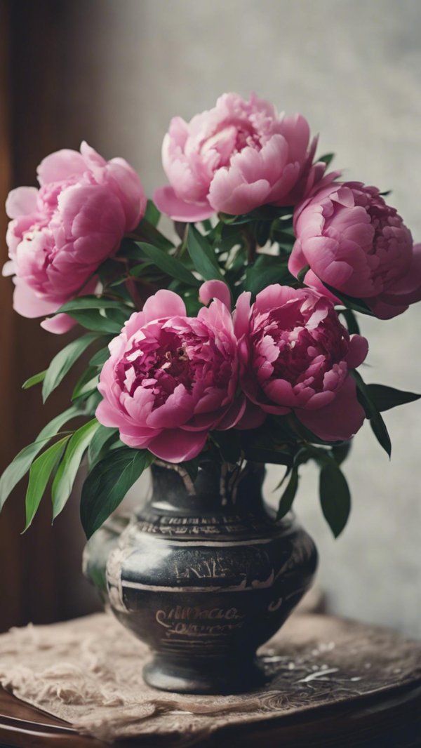 ваза с пионами