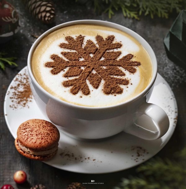 кофе и снежинки