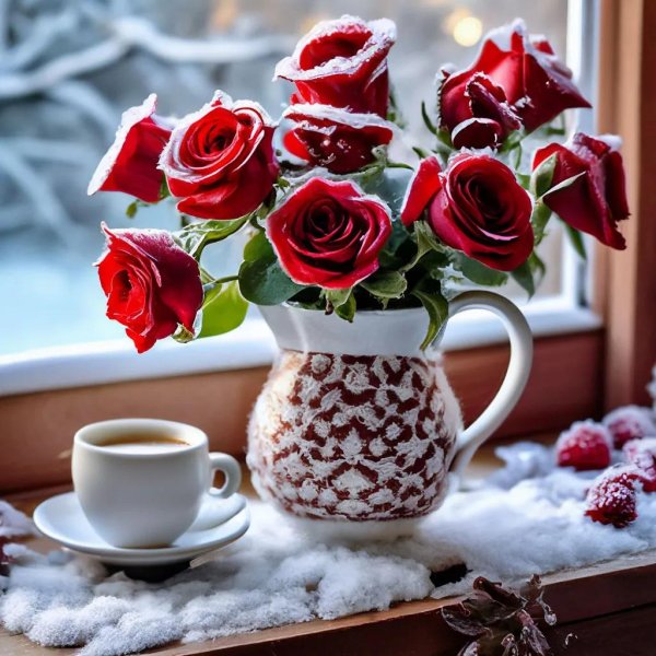 доброе утро зимние цветы