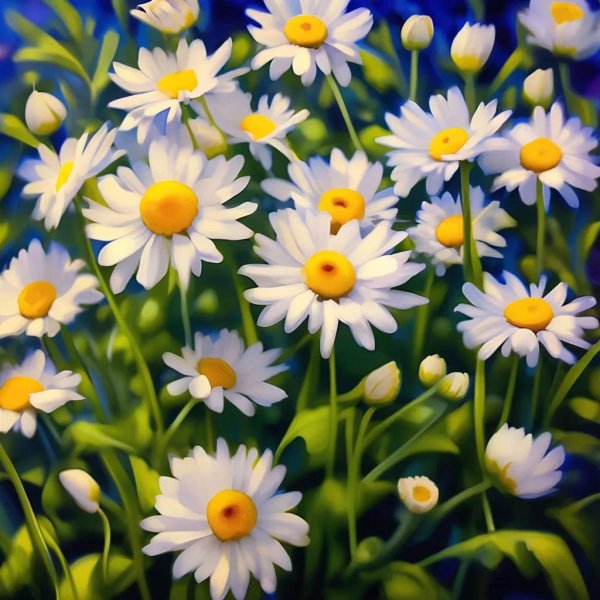 ромашки живопись