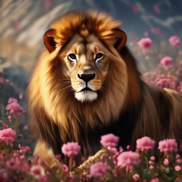 величественный лев