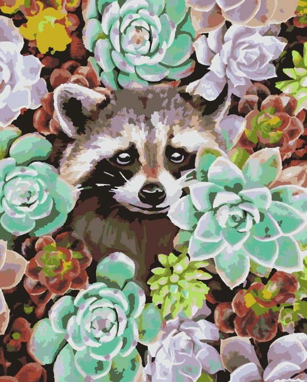 картина по номерам енот