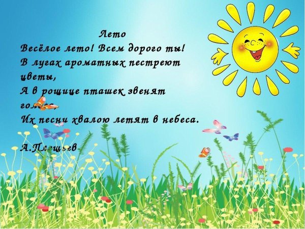 красивые детские стихи о лете
