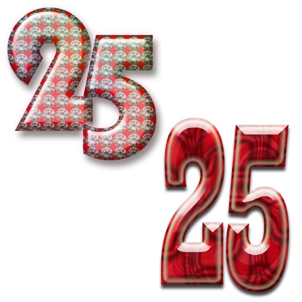 25 лет на прозрачном фоне