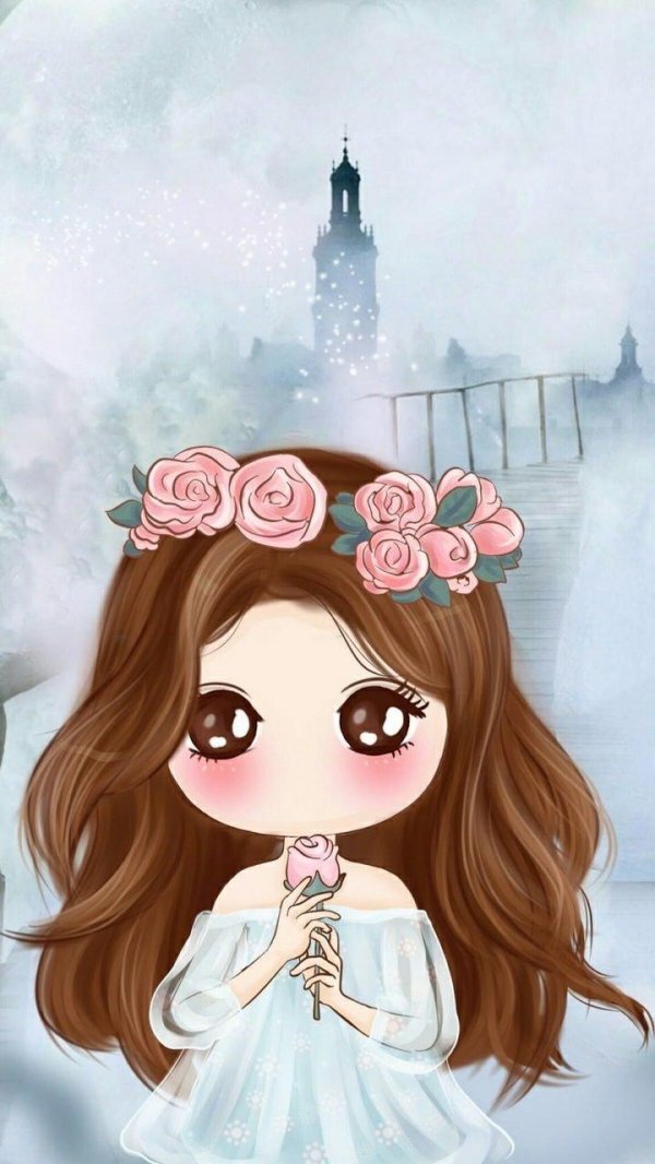 красивая мультяшная девочка