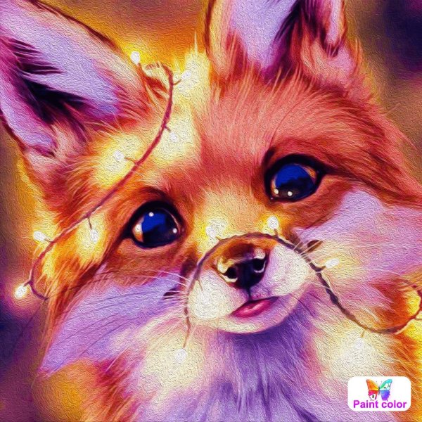 картина по номерам лисенок