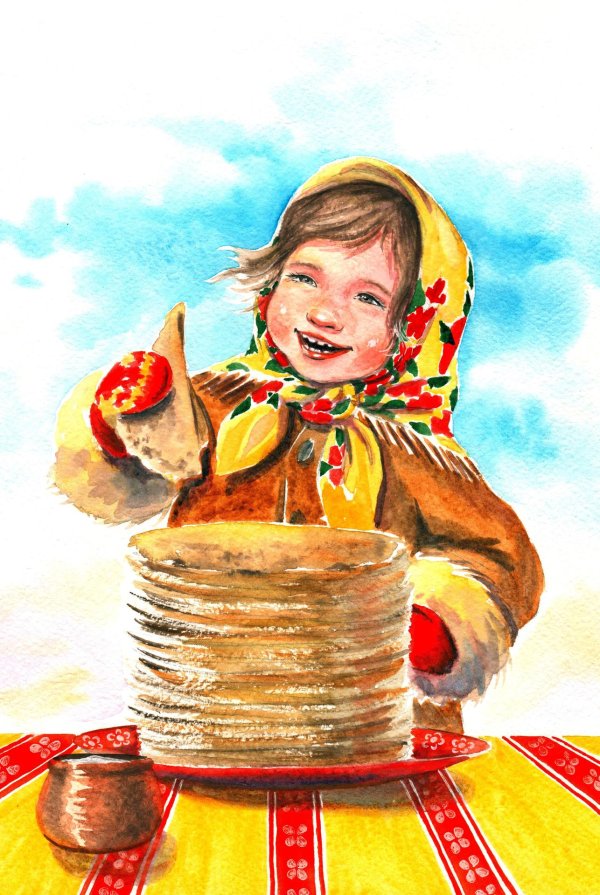 рисунок блина на масленицу для детей