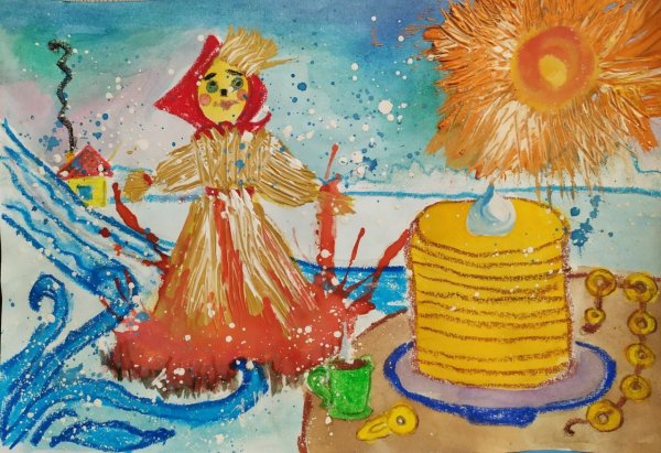 рисунок масленица детский