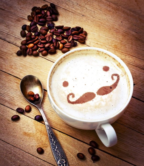 кофе улыбается