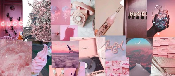 розовый коллаж